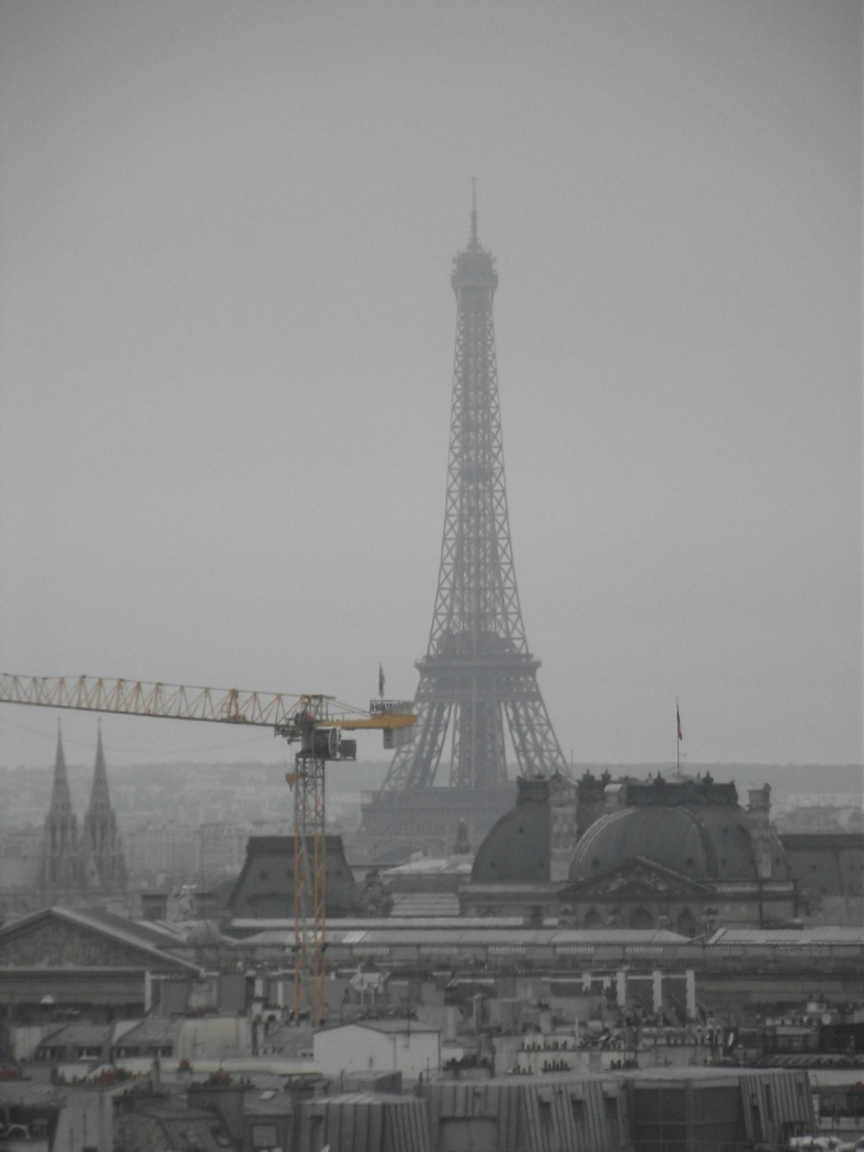 Eiffel Tower taken from the Pompidou - it was so cloudy that this was the only time I could see the whole thing!